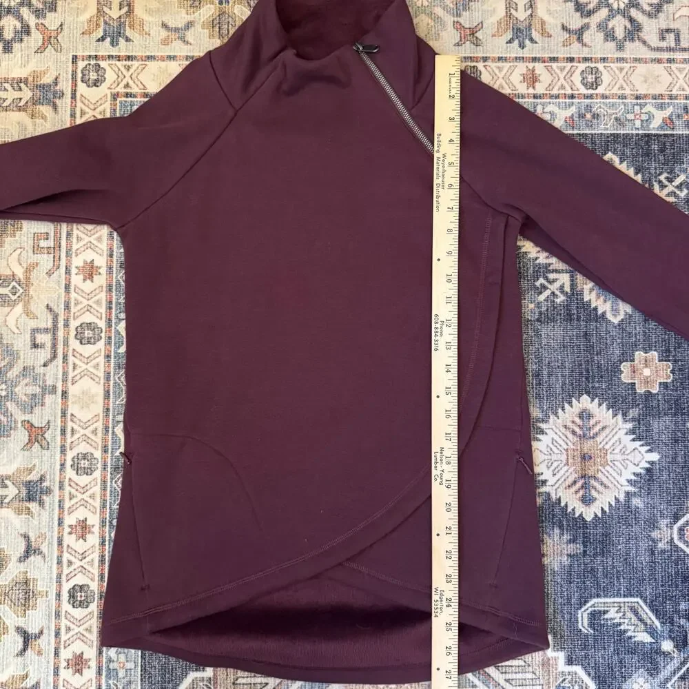 Athleta Cozy Karma Asym Pullover Deep Crocus Violet Sweater Women’s Size XS - Picture 6 of 11